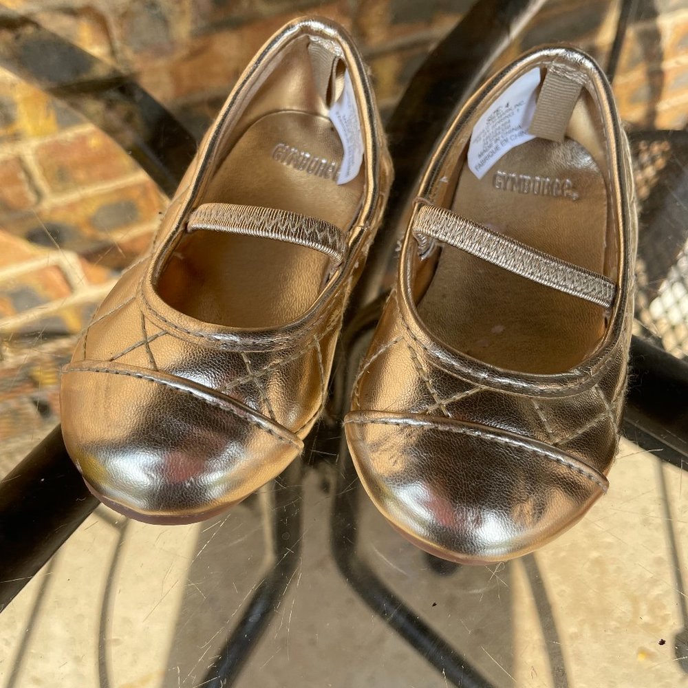 Little Girl Gold Shoes